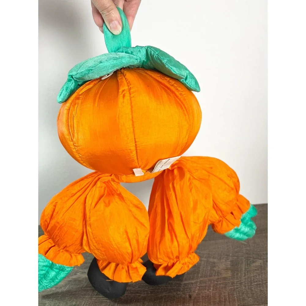 Mr Pumpkinhead Halloween Plush Vintage Nylon Pumpkin 1993 puff beanbag bottom